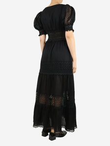 Charo Ruiz Black lace-trimmed midi dress - size S