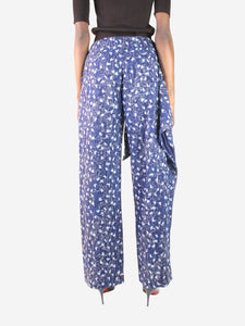 Chloe Blue sparkly printed trousers - size FR 36