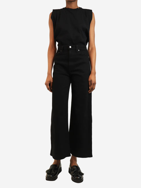 Black wide-leg jeans - size W26 alternate image