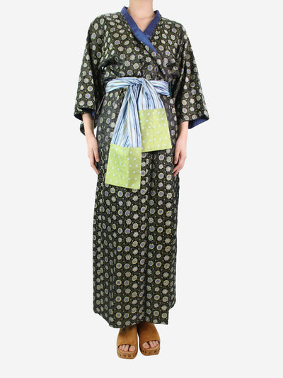 Multi floral printed belted jacquard kimono - One Size Coats & Jackets Daniel Hanson 