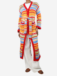 Etro Multicoloured crochet maxi cardigan - size UK 6