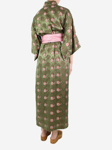 Daniel Hanson Multi floral printed belted jacquard kimono - size One Size