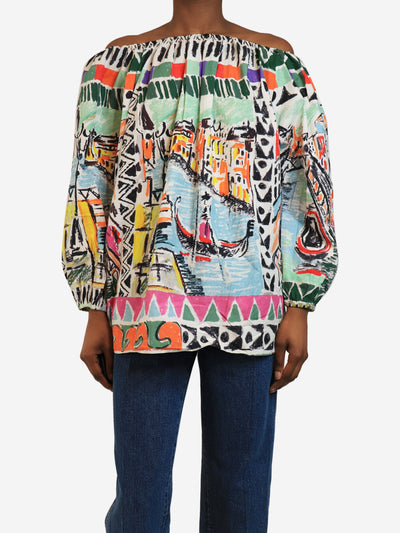 Multicolour printed top - size UK 6 Tops Prada 
