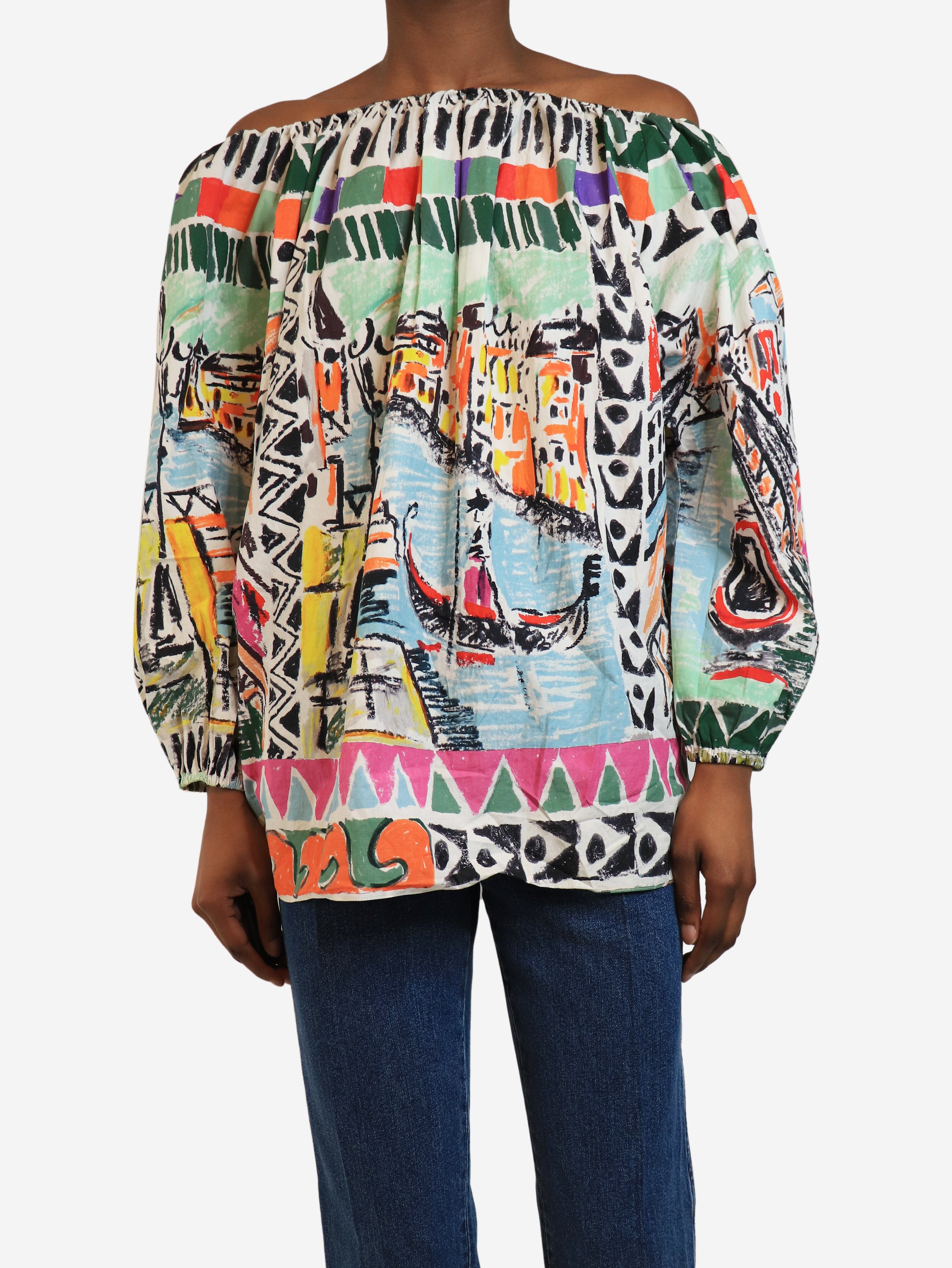 Multicolour printed top - size UK 6 Tops Prada 