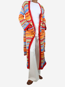 Etro Multicoloured crochet maxi cardigan - size UK 6