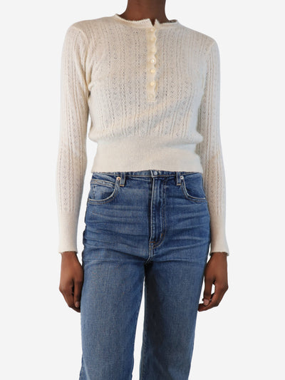 Cream cropped jumper - size XS Knitwear Doen 