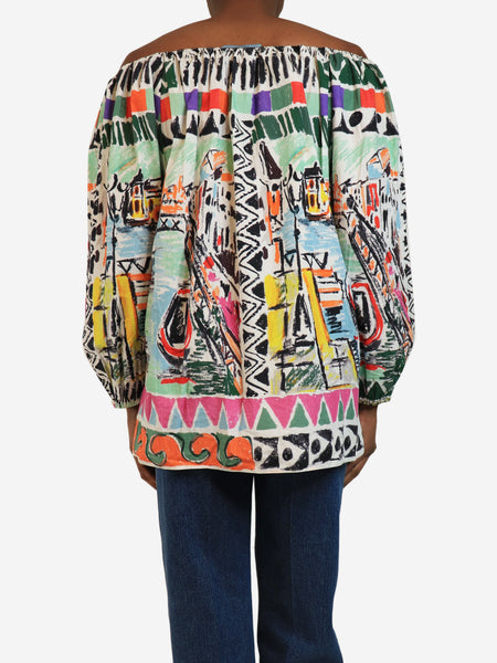 Multicolour printed top - size UK 6 alternate image