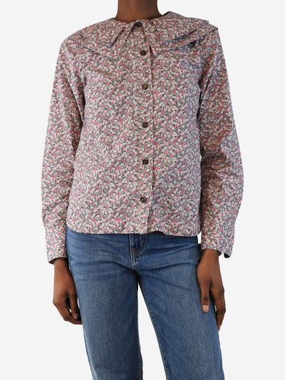 Pink floral blouse - size UK 6 Tops Ganni 