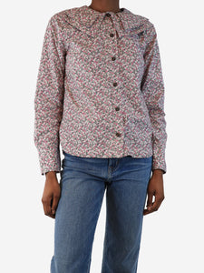 Ganni Pink floral blouse - size UK 6