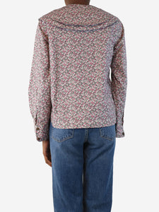 Ganni Pink floral blouse - size UK 6