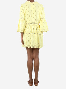 Melissa Odabash Yellow lace trimmed mini dress - size XS