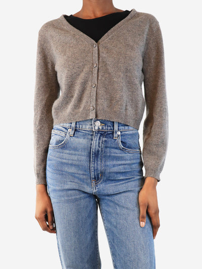 Grey cropped knit cardigan - size UK 6 Knitwear Bonpoint 