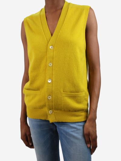 Yellow sleeveless pocket cardigan - size XS Knitwear Crimson 