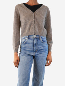 Bonpoint Grey cropped knit cardigan - size UK 6