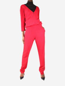 Ba&sh Red v-neck straight-leg jumpsuit - size 1