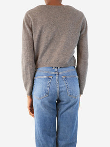 Bonpoint Grey cropped knit cardigan - size UK 6
