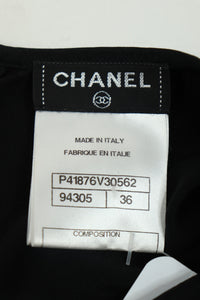 Chanel Black pleated silk blouse - size UK 8