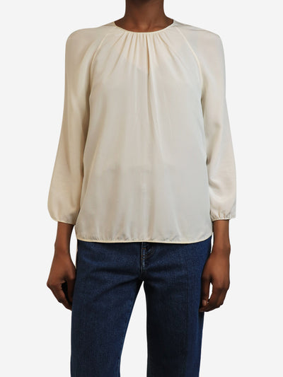 Cream silk crepe blouse - size XS Tops Prada 