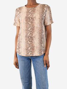 Equipment Femme Brown reptilian print top - size XS