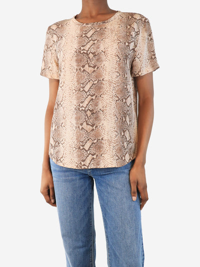 Brown reptilian print top - size XS Tops Equipment Femme 
