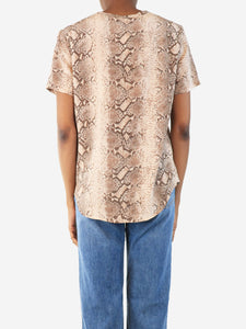 Equipment Femme Brown reptilian print top - size XS