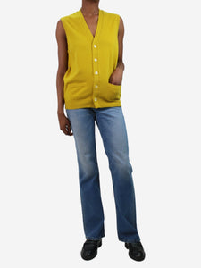 Crimson Yellow sleeveless pocket cardigan - size XS