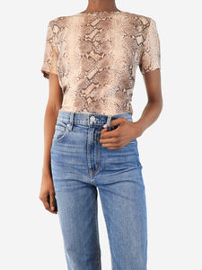 Equipment Femme Brown reptilian print top - size XS