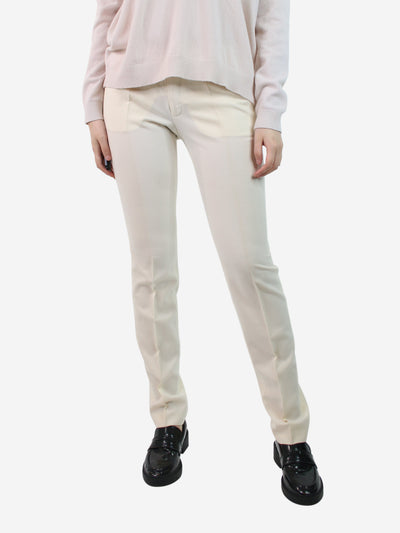 Cream wool trousers - size UK 10 Trousers Saint Laurent 