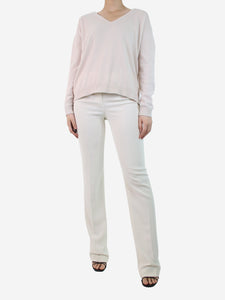 Valentino Cream crepe trousers - size UK 10