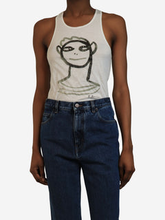 White face-print tank top - size UK 8 Tops Marni 