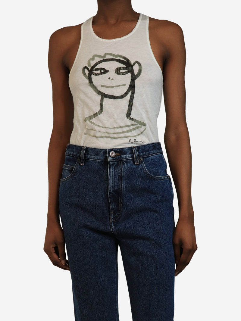 White face-print tank top - size UK 8 Tops Marni 