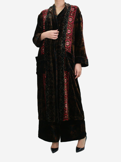 Multicoloured velvet patterned robe - size One Size Coats & Jackets Pierre-Louis Mascia 