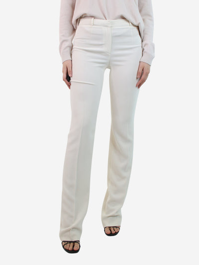 Cream crepe trousers - size UK 10 Trousers Valentino 