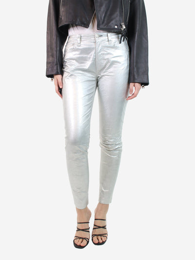 Silver metallic leather trousers - size UK 8 Trousers Rag & Bone 