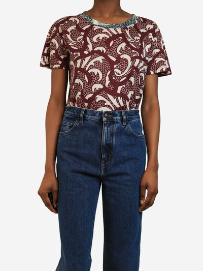 Purple printed t-shirt - size S Tops Dries Van Noten 