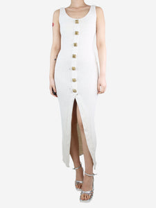 Balmain Neutral button-front knit dress - size UK 10