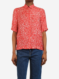 Red silk-blend top - size UK 6 Tops Roseanna 