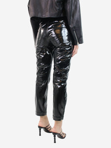 MSGM Black vinyl coated trousers - size UK 10