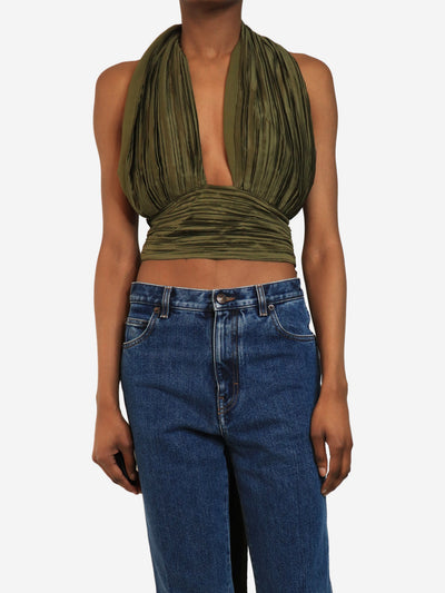 Green pleated halter-neck top - size XXS Tops Cult Gaia 