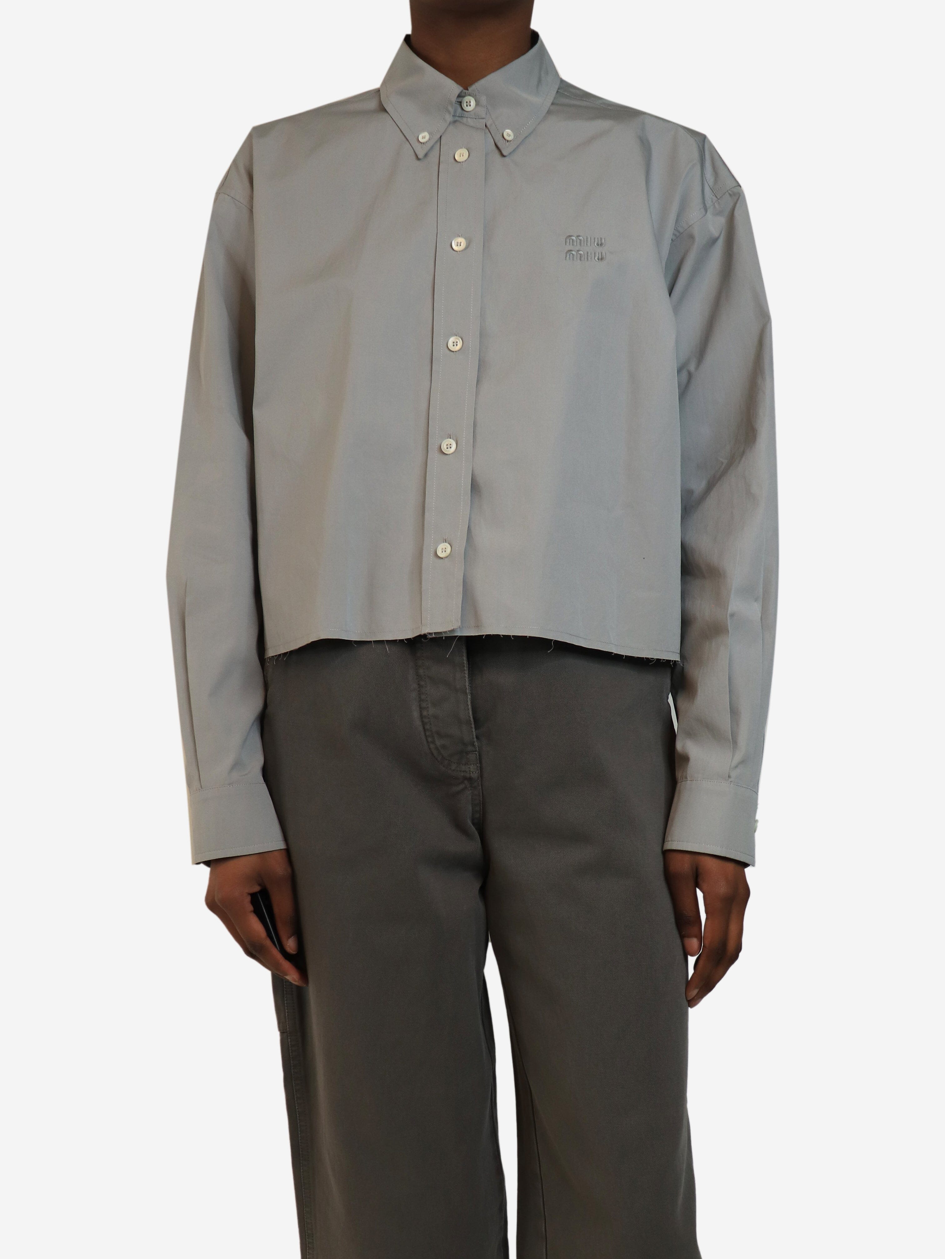 Grey cropped shirt - size UK 4 Tops Miu Miu 