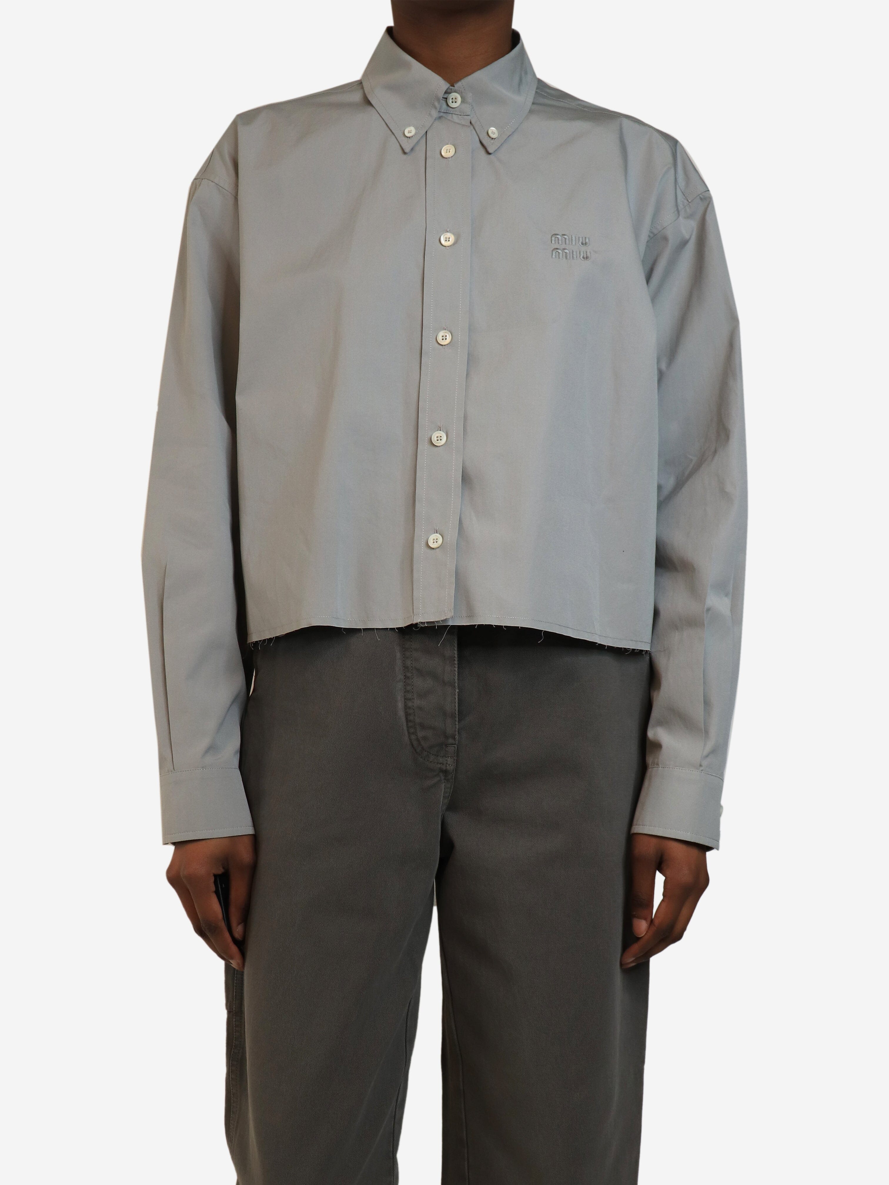 Grey cropped shirt - size UK 4 Tops Miu Miu 