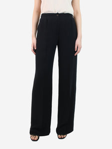 Fendi Black silk crepe trousers - size UK 10