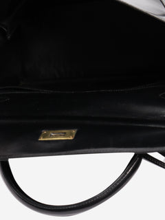 Black vintage box calf leather hermes kelly 28 Top Handle Bags Hermes 