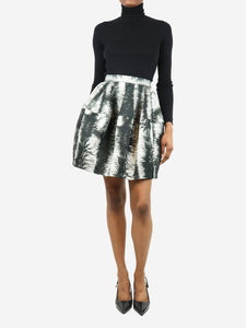 Amanda Wakeley Black balloon tie-dye mini skirt - size UK 8