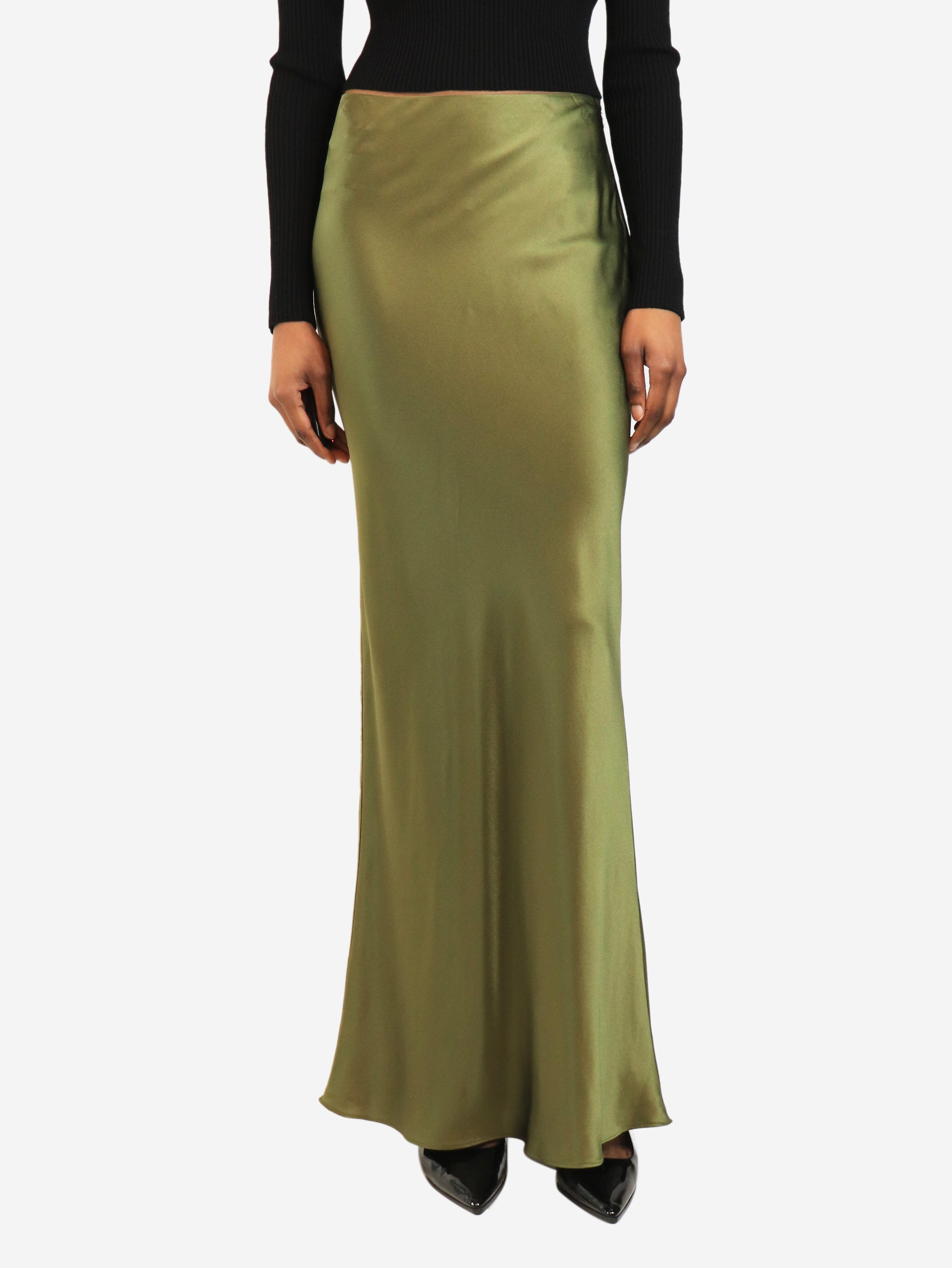 Green silk maxi skirt - size XS Skirts Cult Gaia 