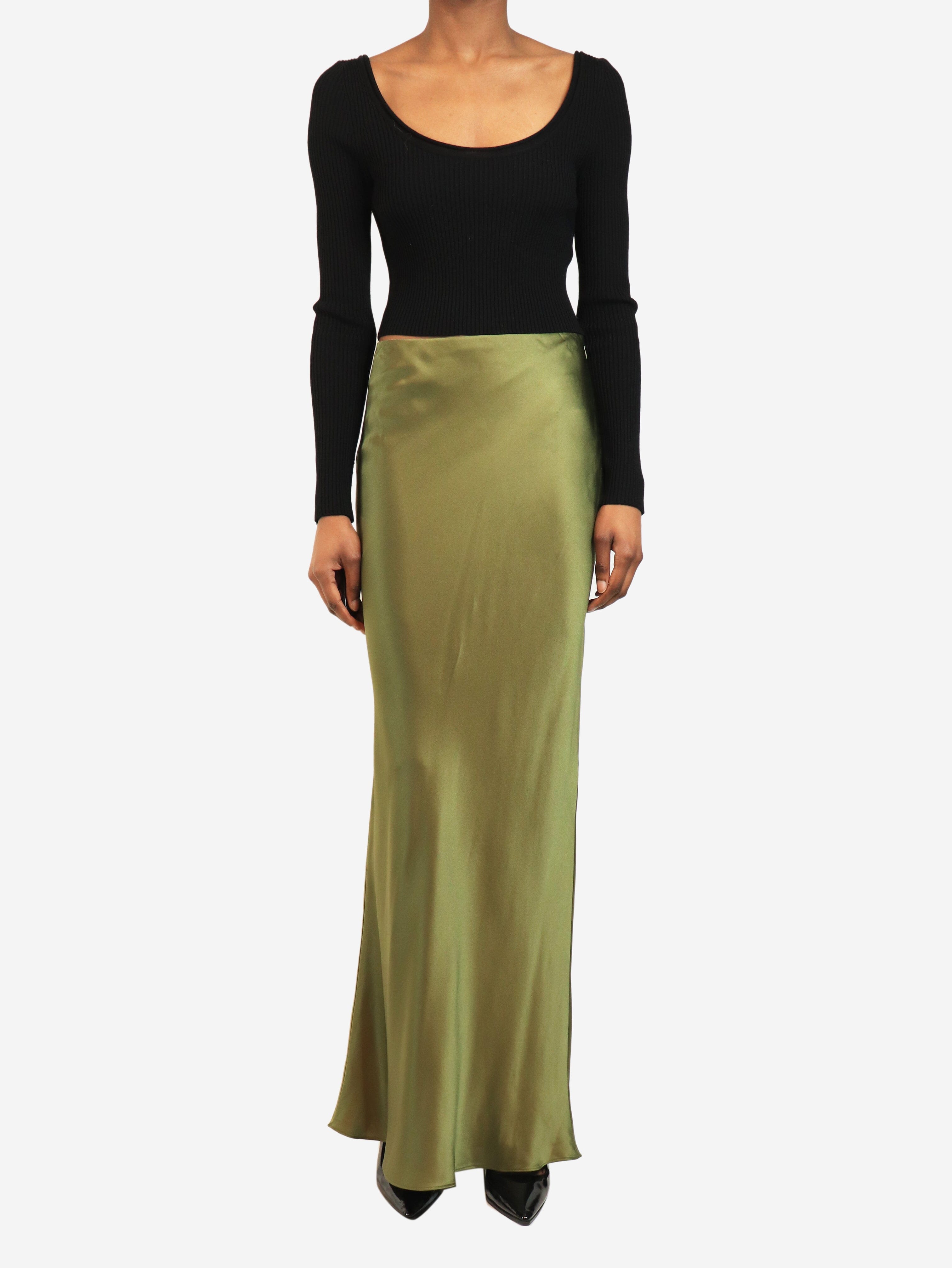 Green silk maxi skirt - size XS Skirts Cult Gaia 