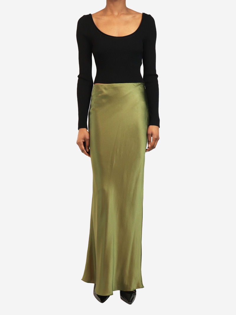 Green silk maxi skirt - size XS Skirts Cult Gaia 