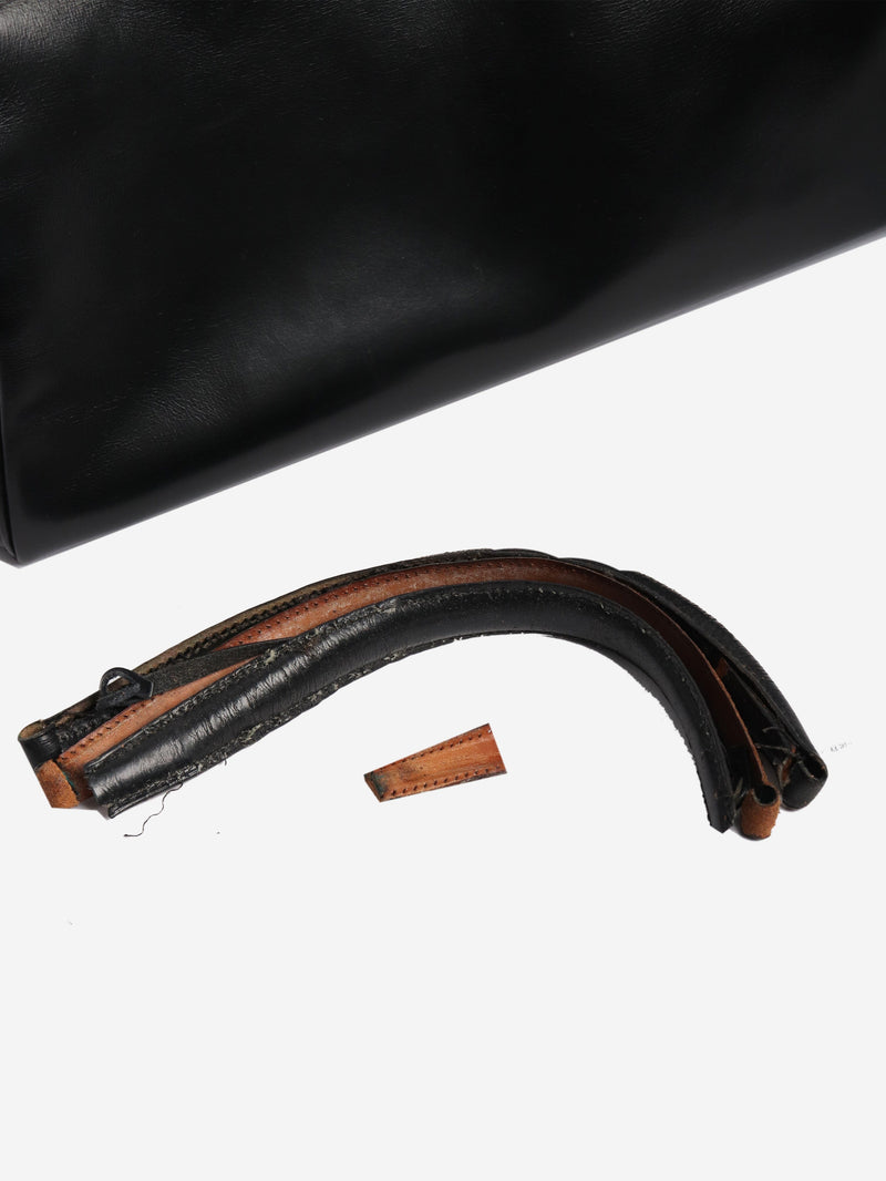 Black vintage box calf leather hermes kelly 28 Top Handle Bags Hermes 
