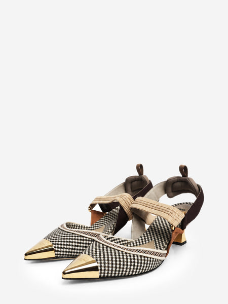 Brown houndstooth Colibrì slingbacks - size EU 40 alternate image
