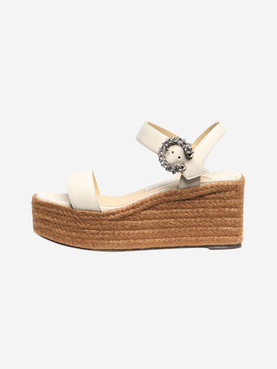 White Mirabelle crystal espadrille wedges - size EU 36 (UK 3) Heels Jimmy Choo 